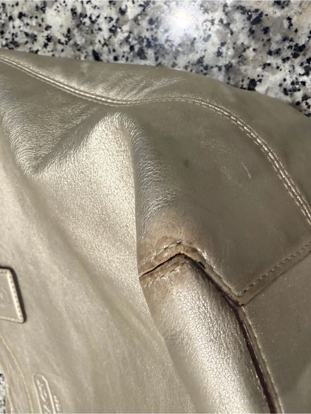 Coach Y2K Metallic Silver Leather Tote Bag